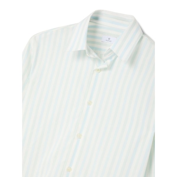 Camisa de hombre de rayas azul y verde 100% algodón | Monge Studio 2