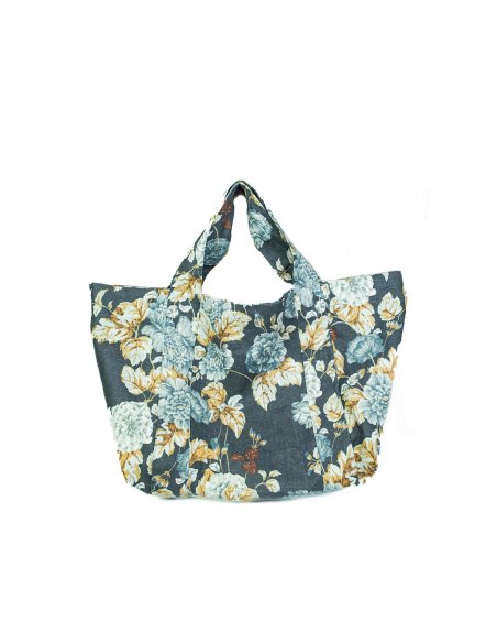 Bolso oversize de lino con estampado floral | Monge Studio