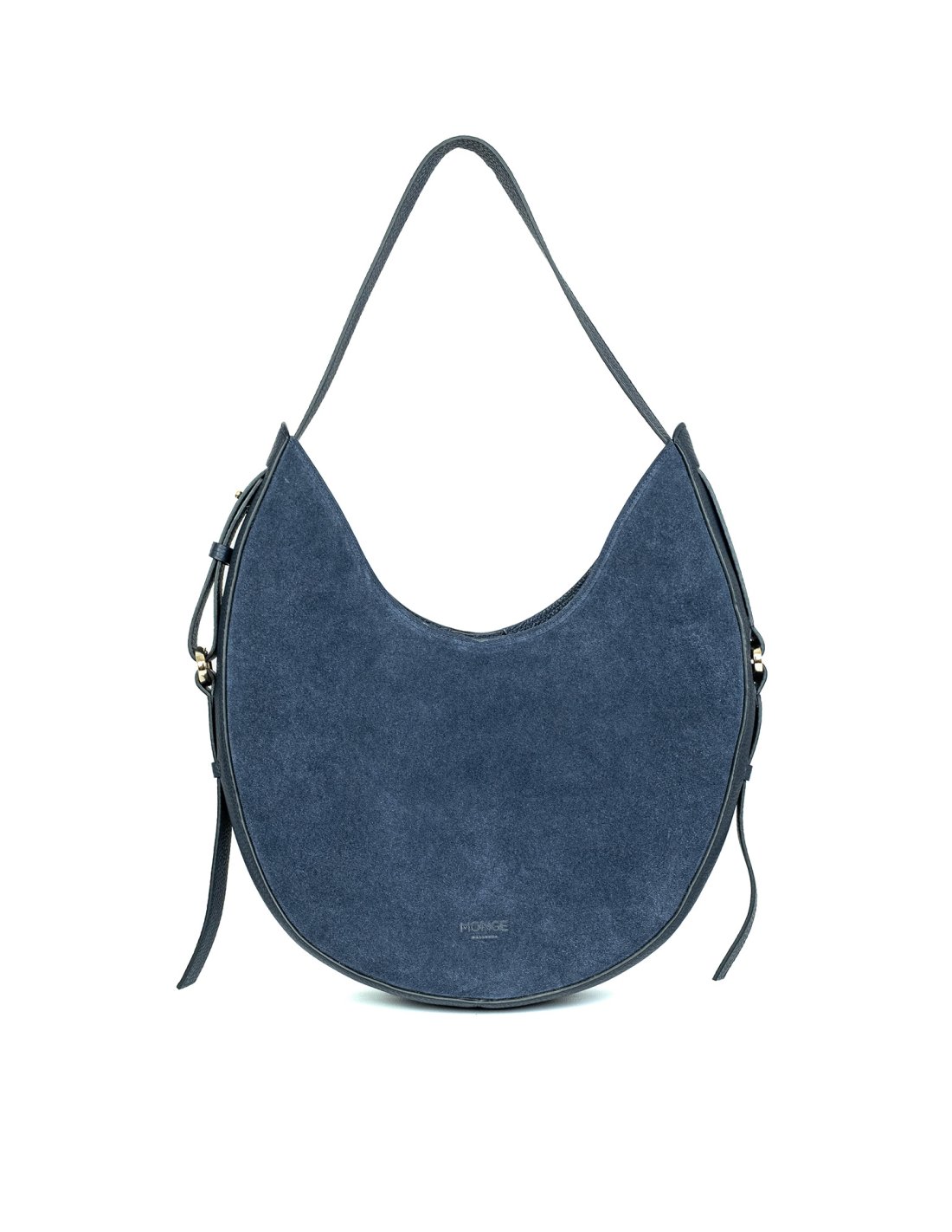 Bolso de piel de serraje azul | Monge Studio