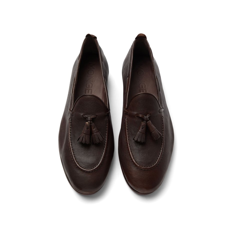 Mocasín Borlas de Piel Chocolate | Monge Studio