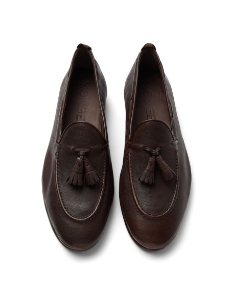 Mocasín Borlas de Piel Chocolate | Monge Studio