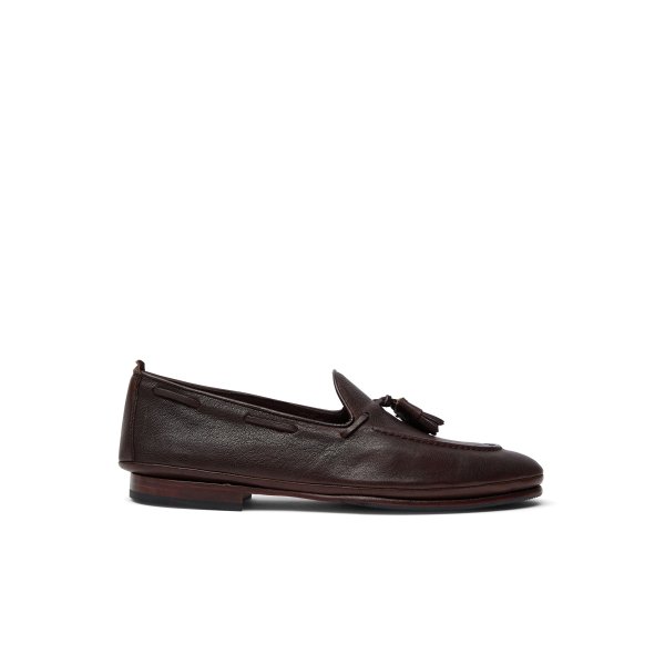 Mocasín Borlas de Piel Chocolate | Monge Studio