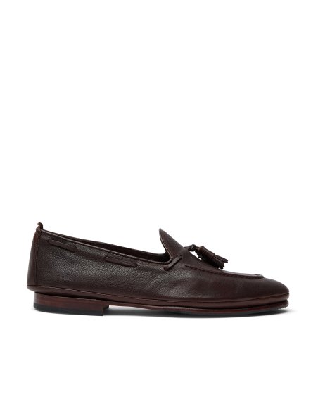 Mocasín Borlas de Piel Chocolate | Monge Studio