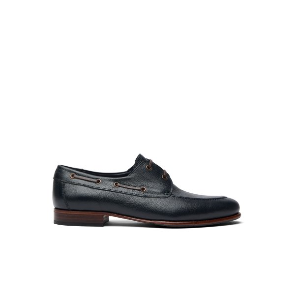 Zapato Náutico de Piel Azul Marino | Monge Studio