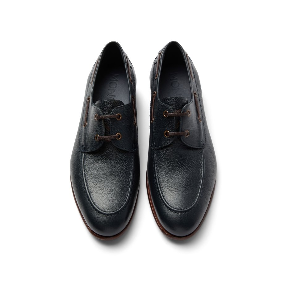 Zapato Náutico de Piel Azul Marino | Monge Studio