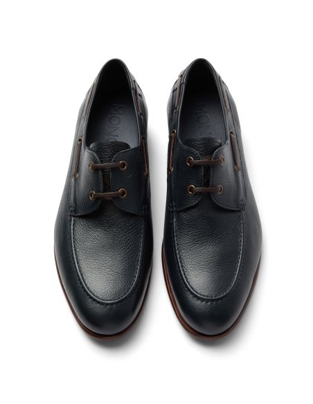 Zapato Náutico de Piel Azul Marino | Monge Studio