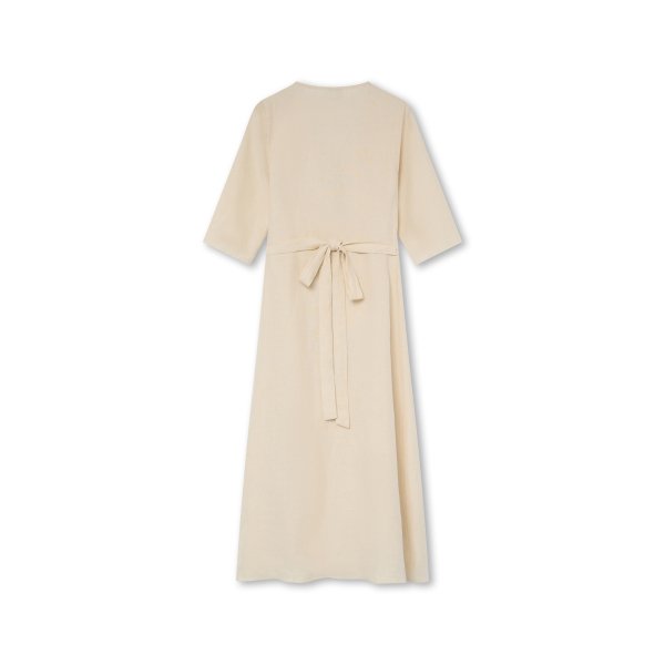 Ivory Linen Wrap Dress | Monge Studio 2