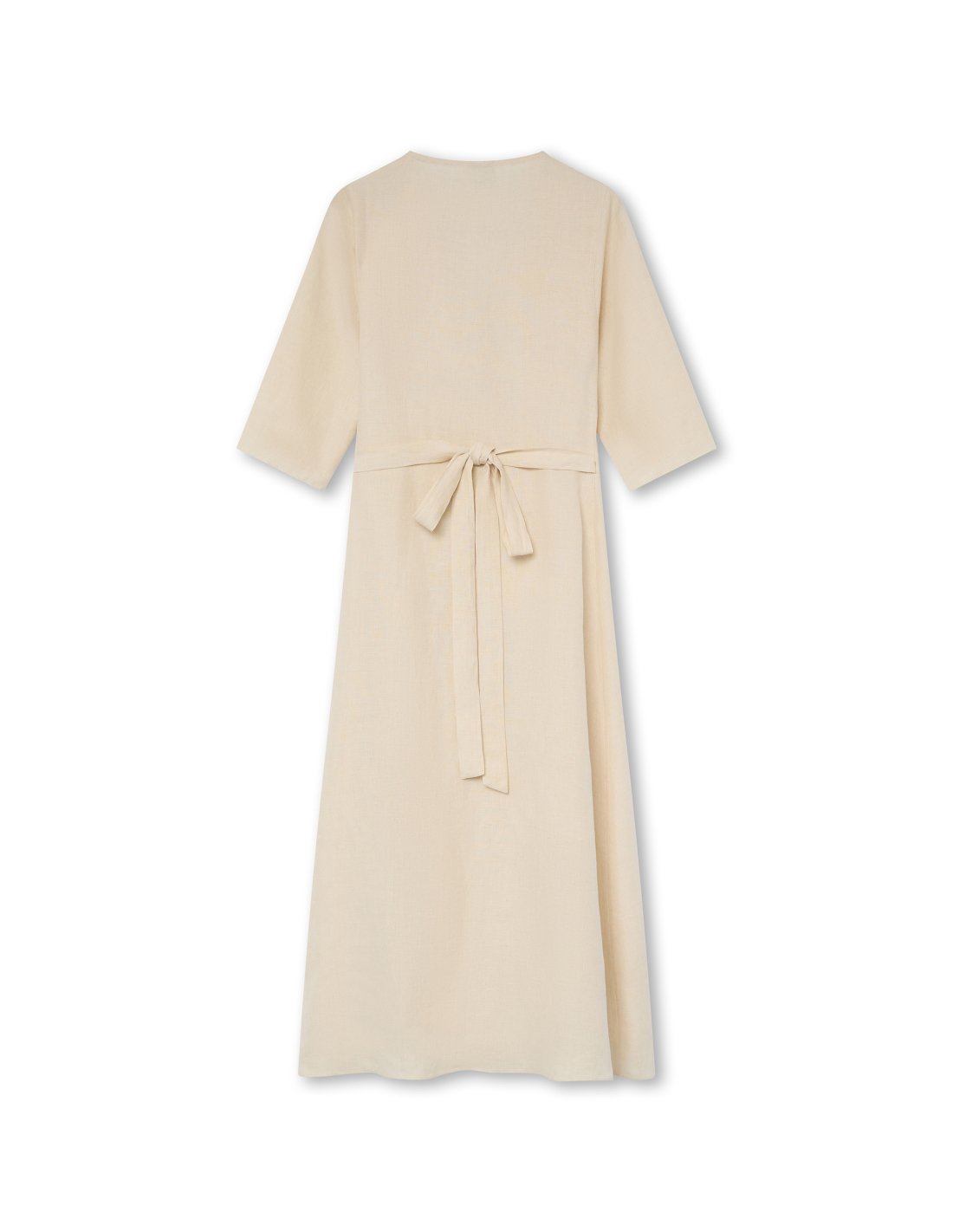 Vestido Cruzado de Lino Blanco Crudo | Monge Studio 2