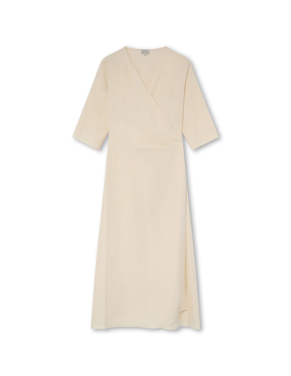 Vestido Cruzado de Lino Blanco Crudo | Monge Studio