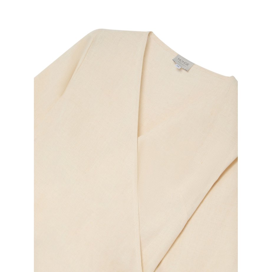 Ivory Linen Wrap Dress | Monge Studio