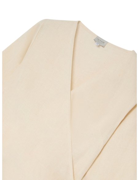 Ivory Linen Wrap Dress | Monge Studio