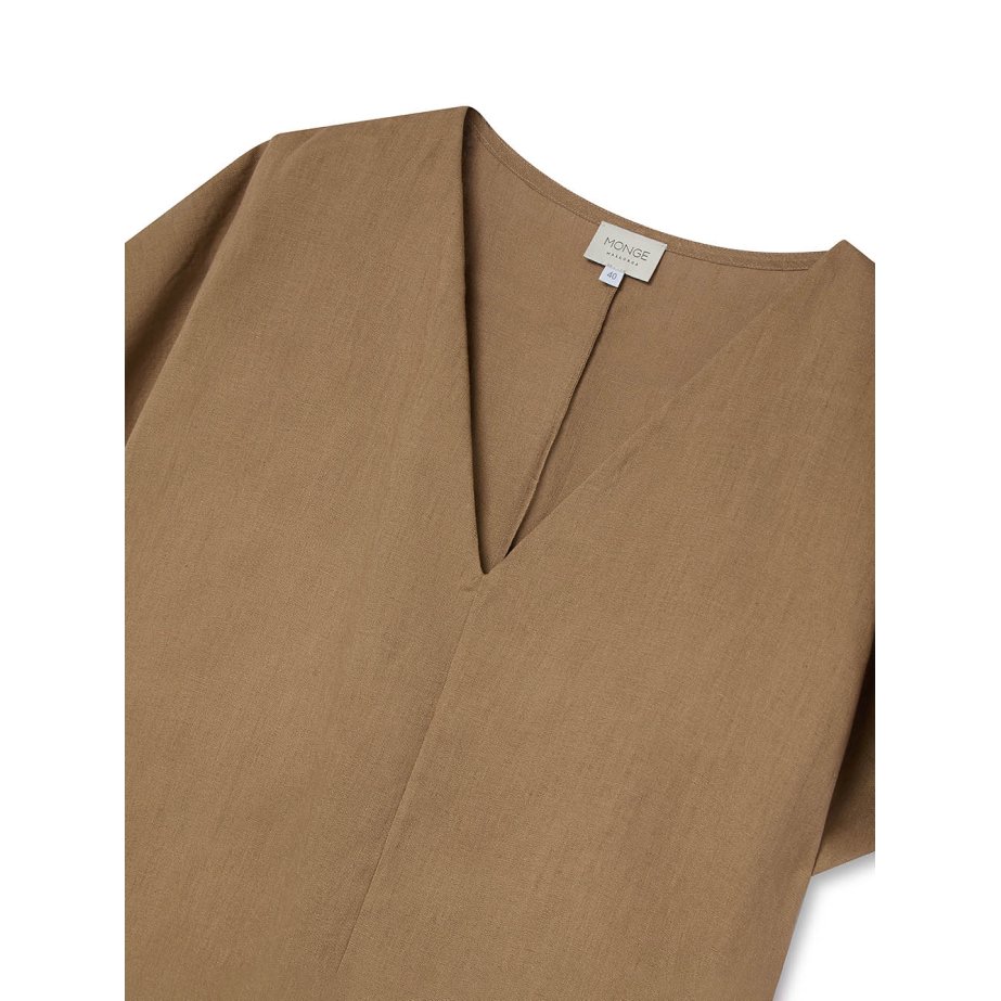 Tobacco Brown Linen Dress | Made in Mallorca | Monge Studio