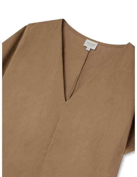 Vestido de Lino Marrón Tabaco | Confeccionado en Mallorca | Monge Studio