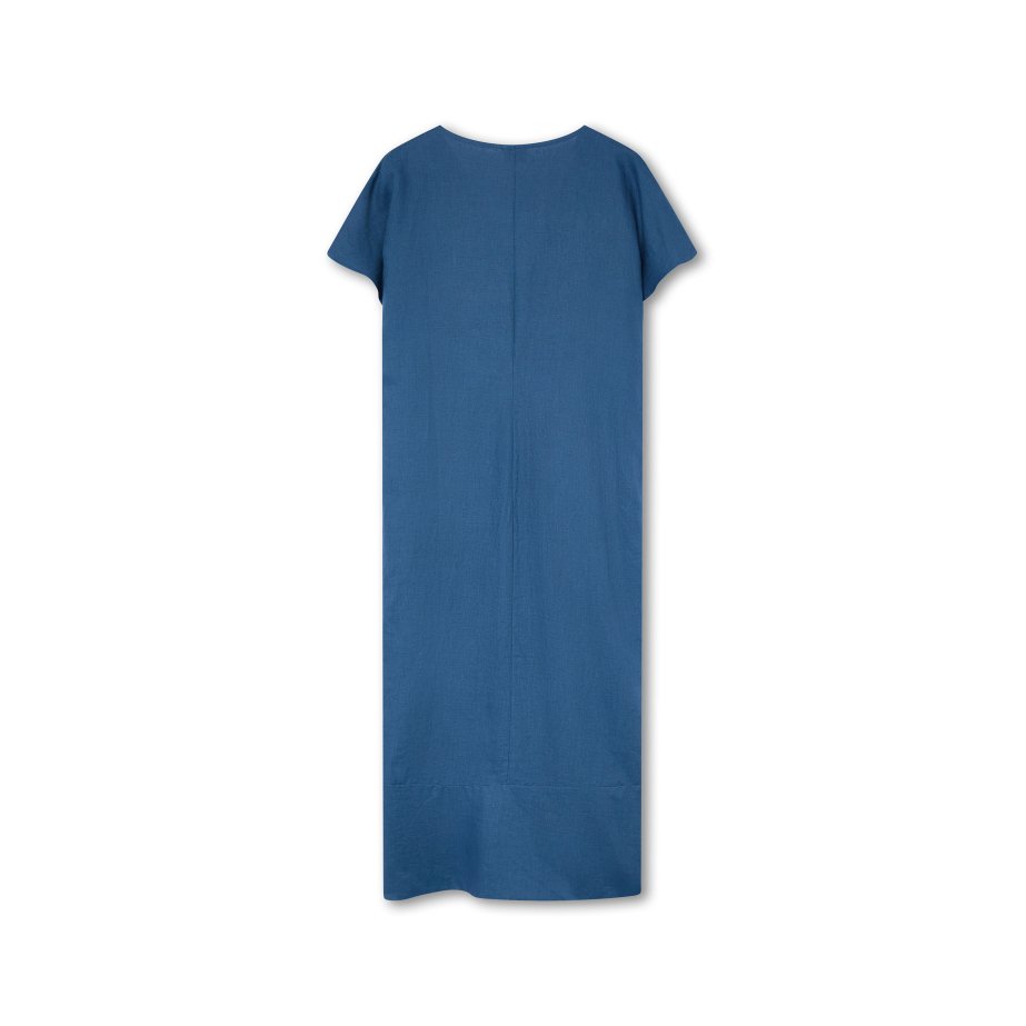 Vestido de Lino Azul | Confeccionado en España | Monge Studio