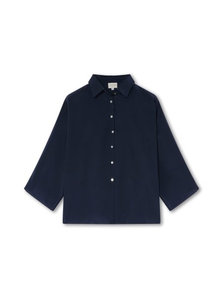 Blusa Seda Azul Marino | Made in Mallorca | Monge Studio