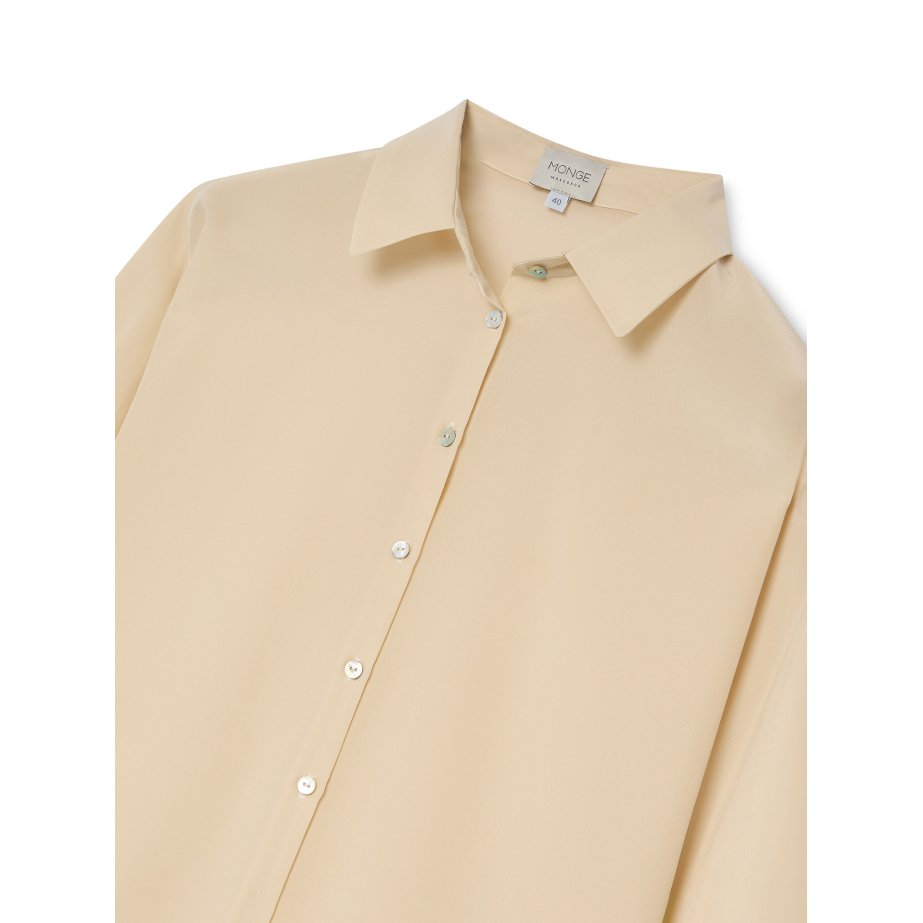 Blusa Seda Blanco Marfil | Made in Spain | Monge Studio