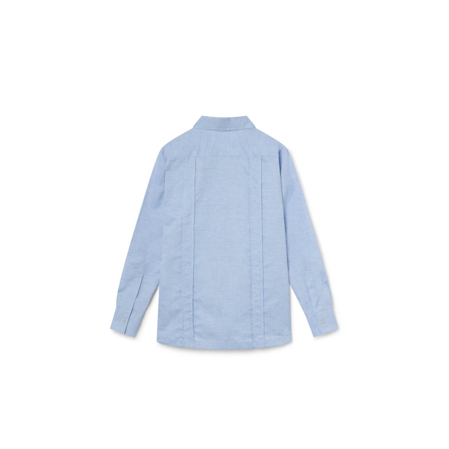 Sky Blue Cotton & Linen Guayabera | Monge Studio