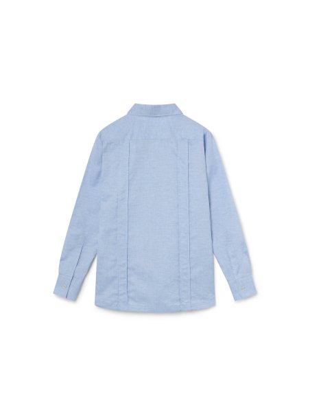 Guayabera Celeste de Algodón y Lino | Monge Studio