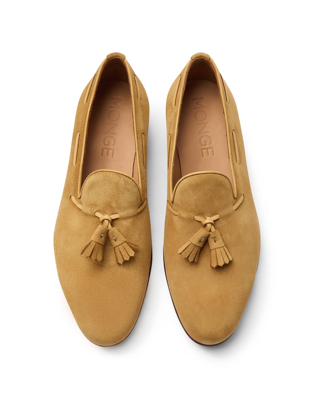 Suede Tassel Slipper in Sand Suede | Monge Studio 2