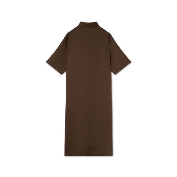 Vestido Lino Marrón Chocolate | Made in Spain | Monge Studio 2