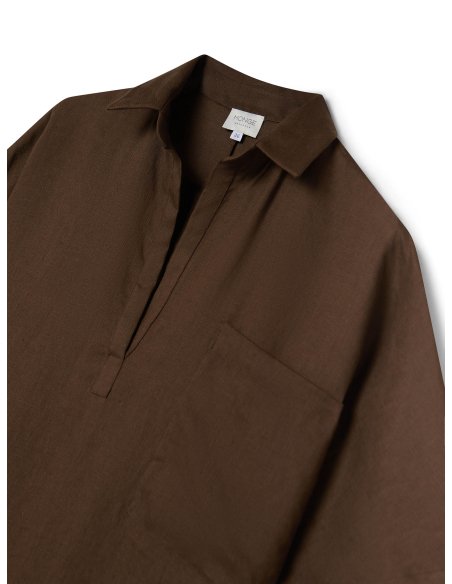 Chocolate Linen Dress | Made in Mallorca | Monge Studio