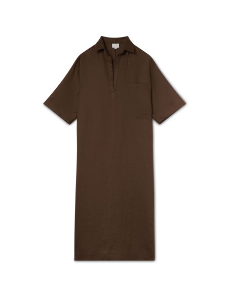 Vestido Lino Marrón Chocolate | Made in Spain | Monge Studio