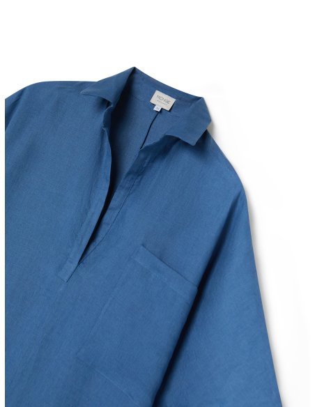 Vestido Lino Europeo Azul | Made in Spain | Monge Studio