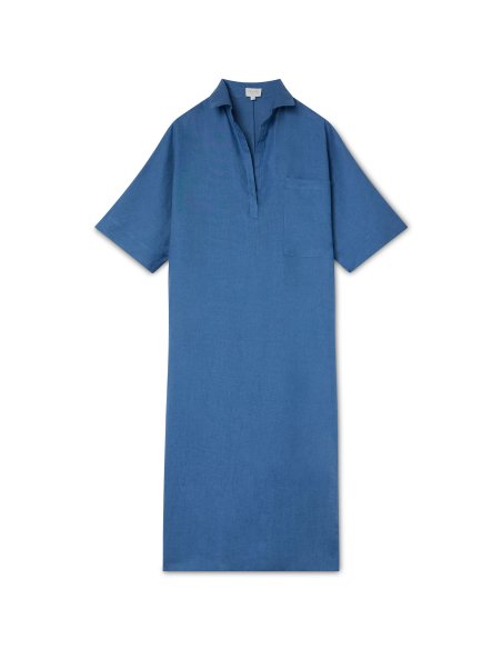 Vestido Lino Europeo Azul | Made in Spain | Monge Studio