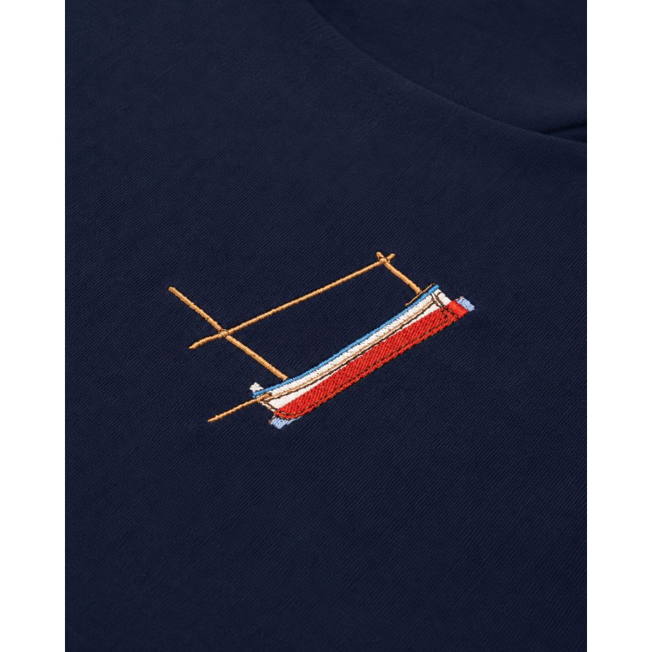 Navy Organic Cotton Llaut T-Shirt | Monge Studio