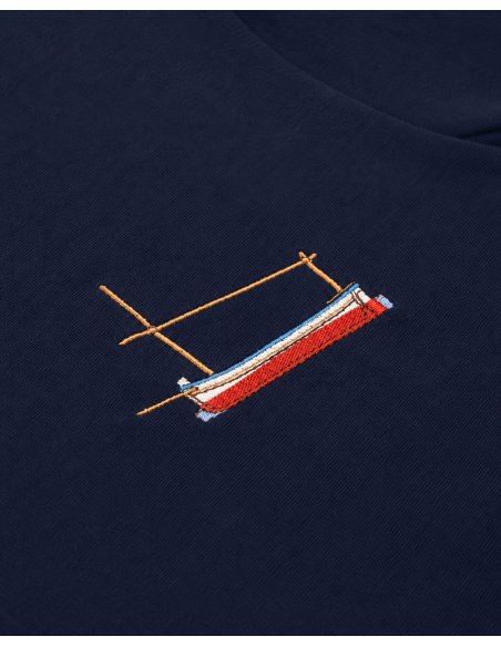 Navy Organic Cotton Llaut T-Shirt | Monge Studio