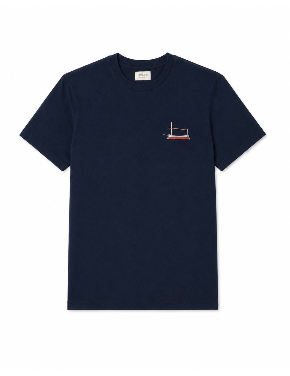 Camiseta Llaut de algodón orgánico azul marino | Monge Studio