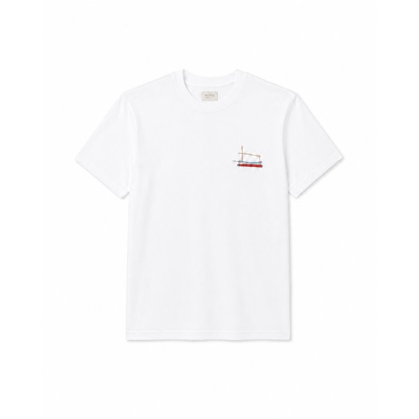 Camiseta Llaut de algodón orgánico blanca | Monge Studio