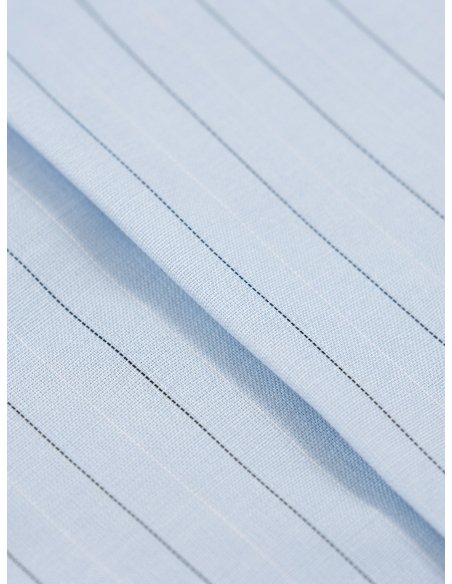 Camisa Algodón y Seda Rayas Azul Cielo | Made in Spain | Monge Studio