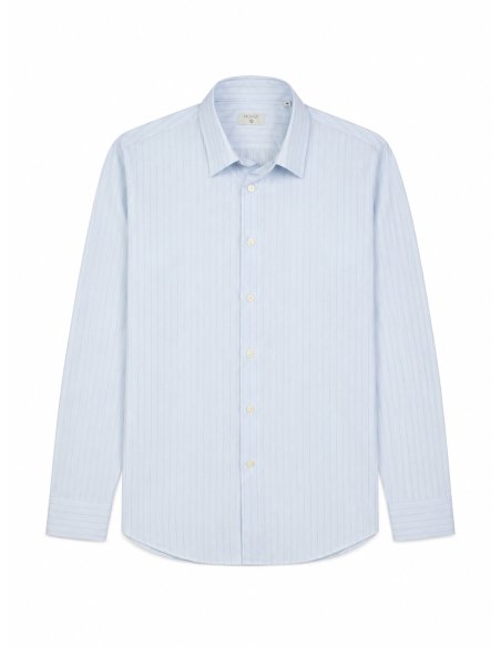 Sky Blue Cotton & Silk Shirt | Made in Spain | Monge Studio