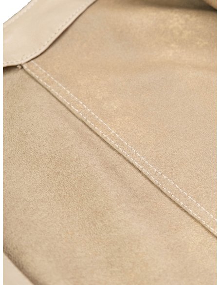 Abrigo de napa beige | Monge Studio