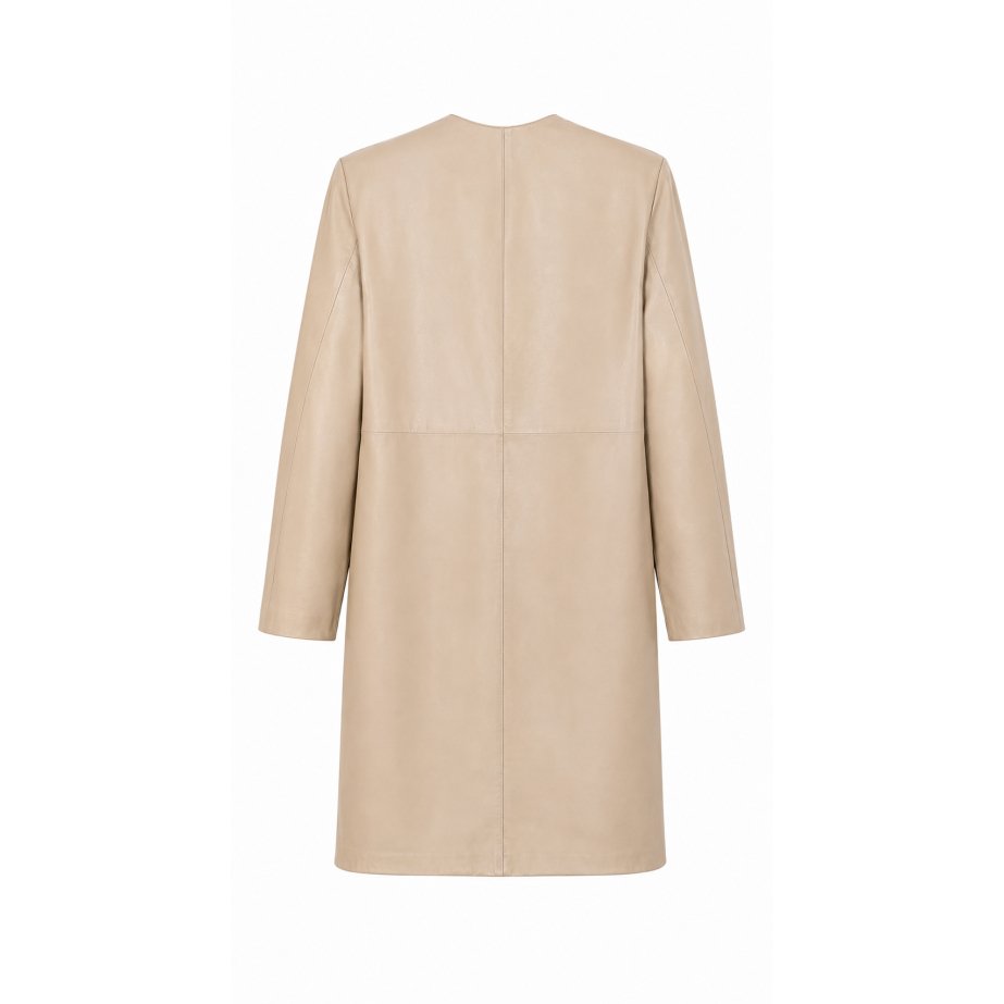 Beige Nappa Lambskin Coat | Monge Studio