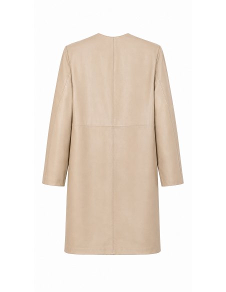 Beige Nappa Lambskin Coat | Monge Studio