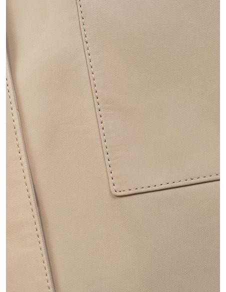 Beige Nappa Lambskin Coat | Monge Studio