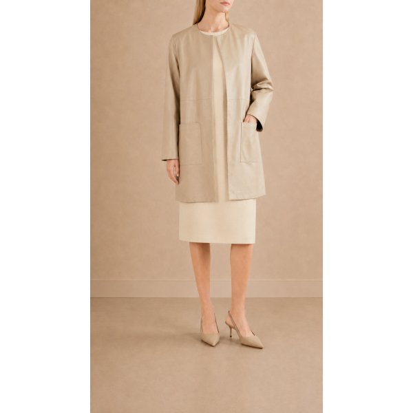 Beige Nappa Lambskin Coat | Monge Studio 2