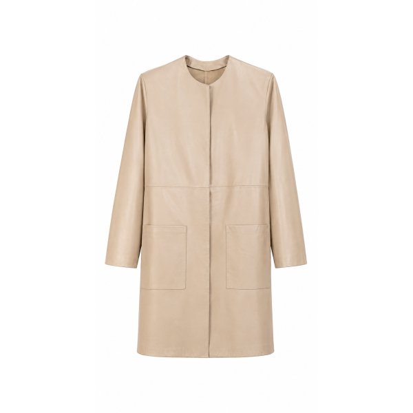 Abrigo de napa beige | Monge Studio