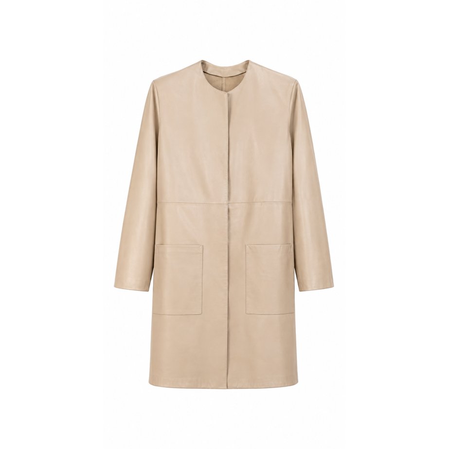 Abrigo de napa beige | Monge Studio