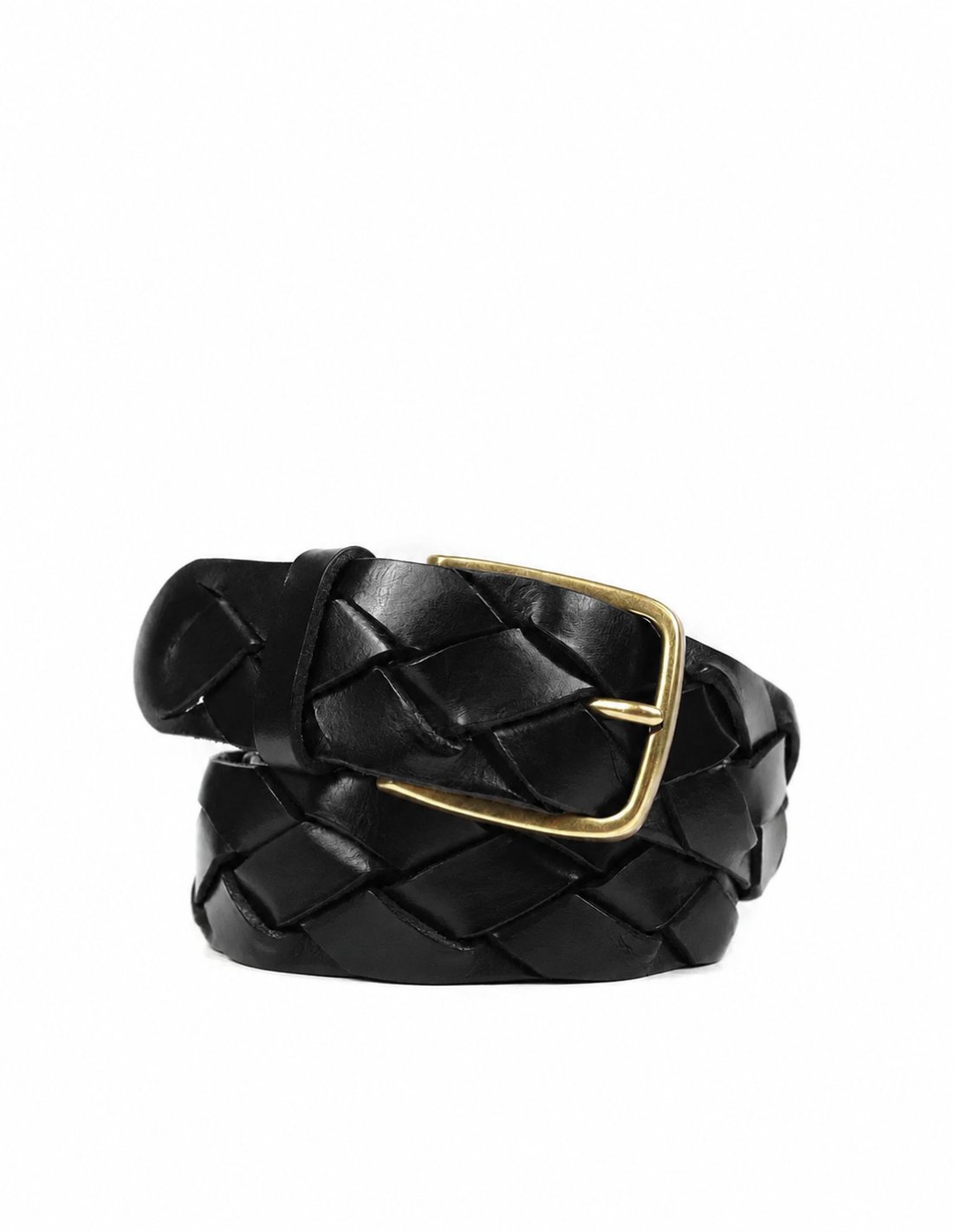 Black Braided Leather Belt | Monge Studio