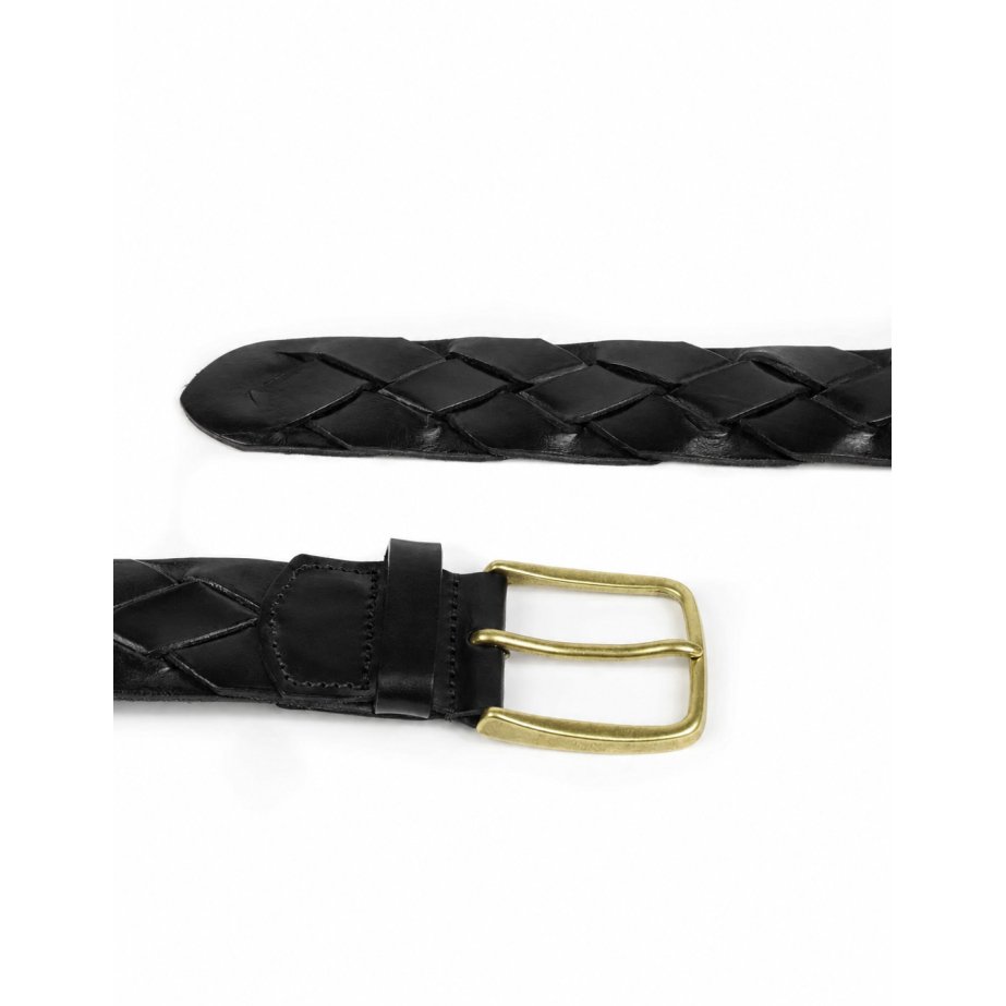 Black Braided Leather Belt | Monge Studio