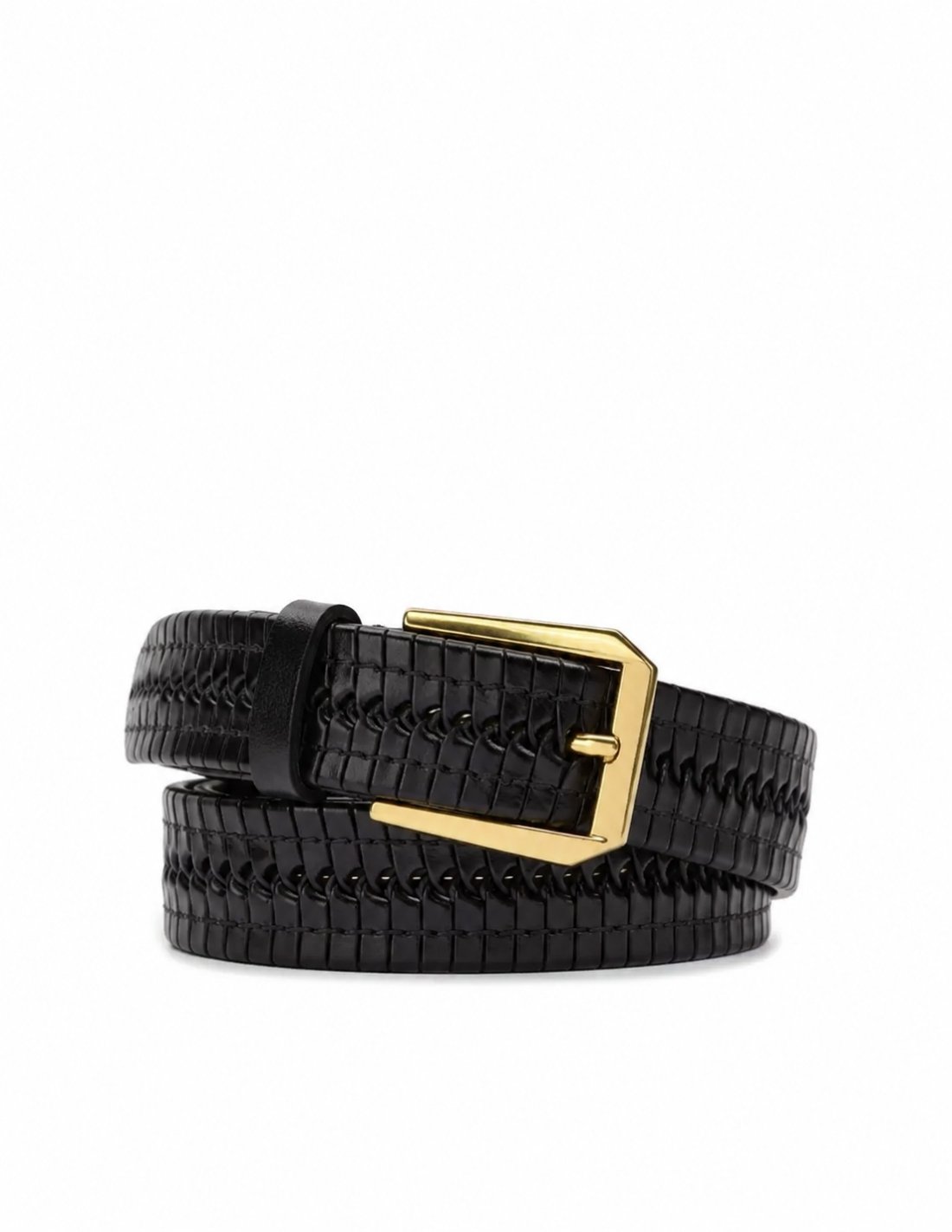 Black Braided Leather Belt | Monge Studio
