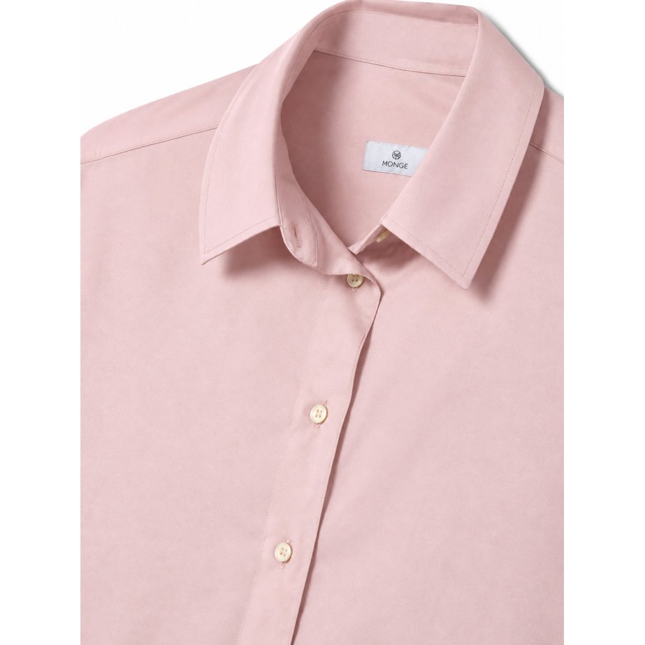 Vestido Camisero Rosa de Popelín | Monge Studio