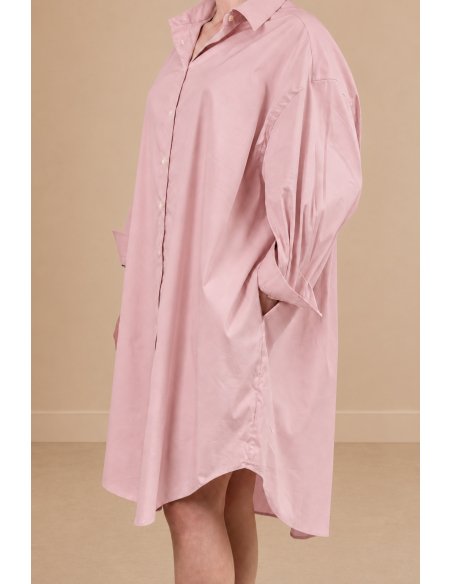 Pink Poplin Shirt Dress | Monge Studio