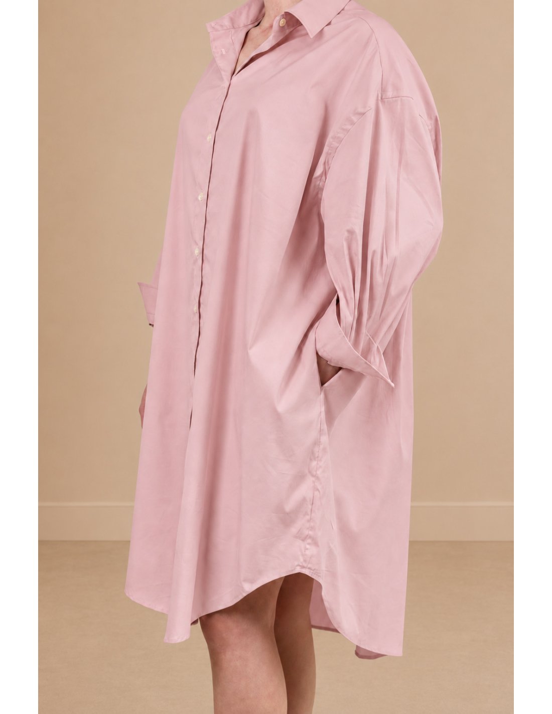 Vestido Camisero Rosa de Popelín | Monge Studio 2