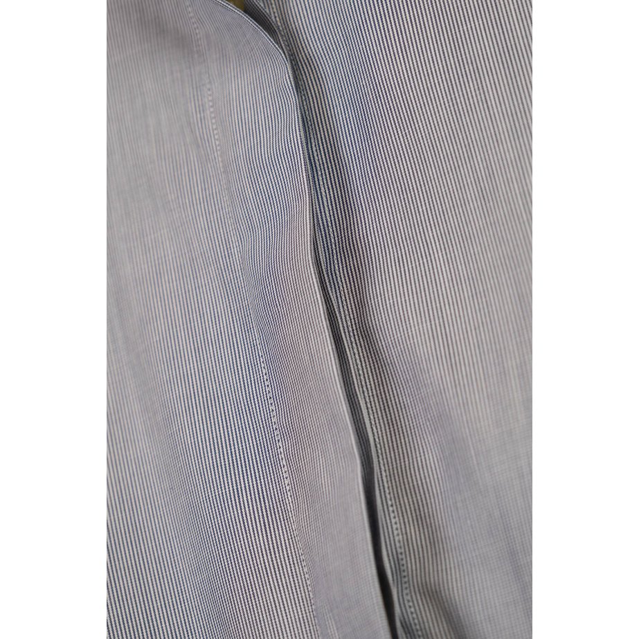 Blue Pinstripe Belted Shirt Dress | Monge Studio