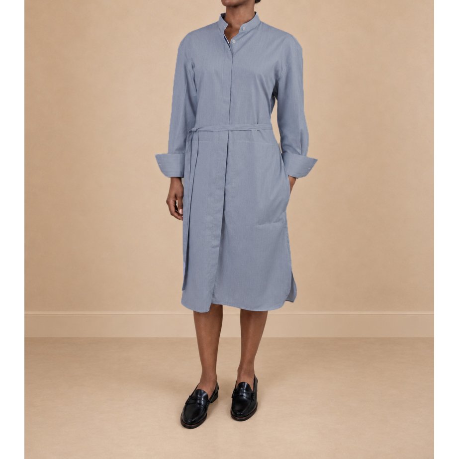 Vestido Bata Milrayas Azul | Monge Studio