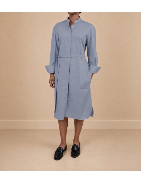 Vestido Bata Milrayas Azul | Monge Studio